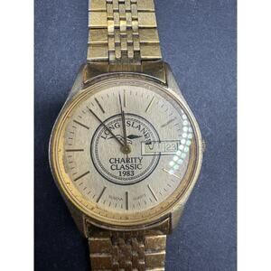 Vtg Bulova Long Island Charity Classic 1983 Men’s Gold Tone Quartz Watch 33MM